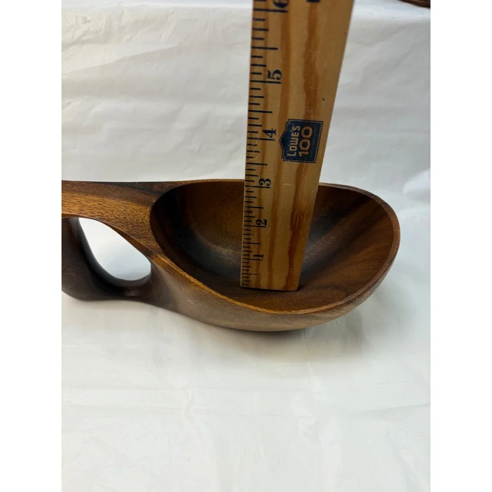 Carabao Brand Philippine Monkey Pod Wood Hand Carved Bowls Set of 3 Vintage